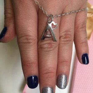 Colgante Plata Inicial Corazon